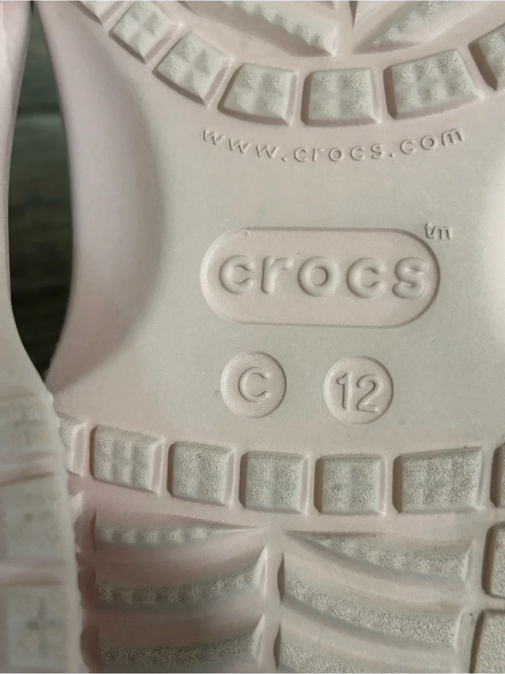 Crocs C12 Kids Light Pink Shimmer Slip-On Clog Shoes Decorative Charms